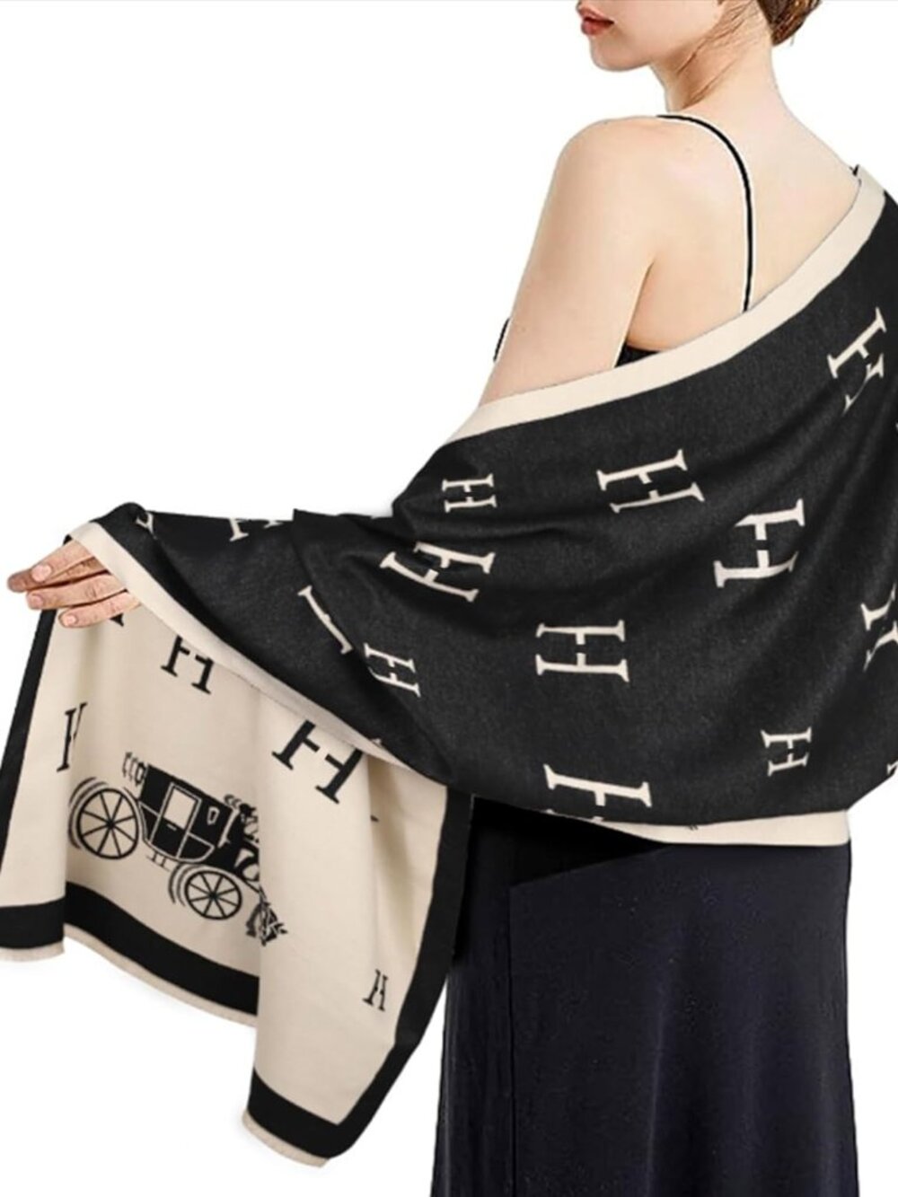 Scarfs for Women Pashmina Silky Shawl Wrap for Evening Dressing Blanket Open Fro - Picture 4 of 7